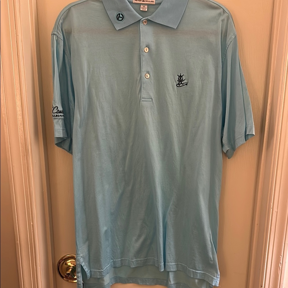 Peter Millar Scotty Cameron cotton blend light Blue surfer Polo Classic Shirt